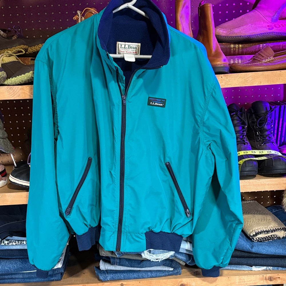 Vintage L.L.Bean Three-Season Jacket Teal Green – Made in USA